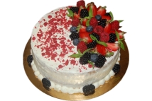 Dort Red Velvet s ovocem